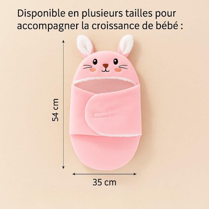 Dimensions nid d’ange bébé rose en polaire 0 - 3 mois