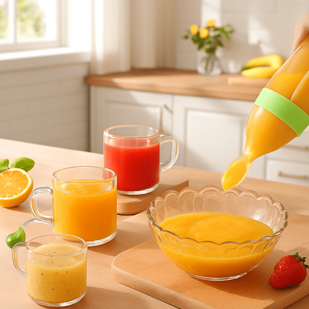 Biberon cuillère en silicone pour bébé - Cigogne et bébé