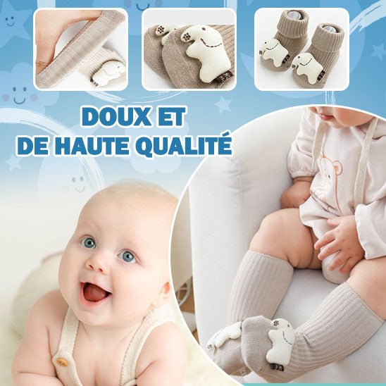 Chaussette bebe - Cigogne et bébé