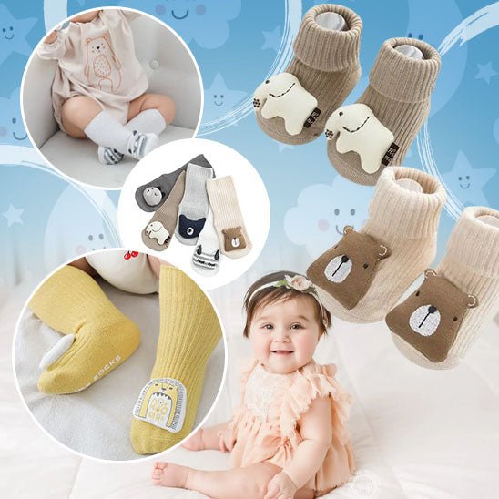 Chaussette bebe - Cigogne et bébé