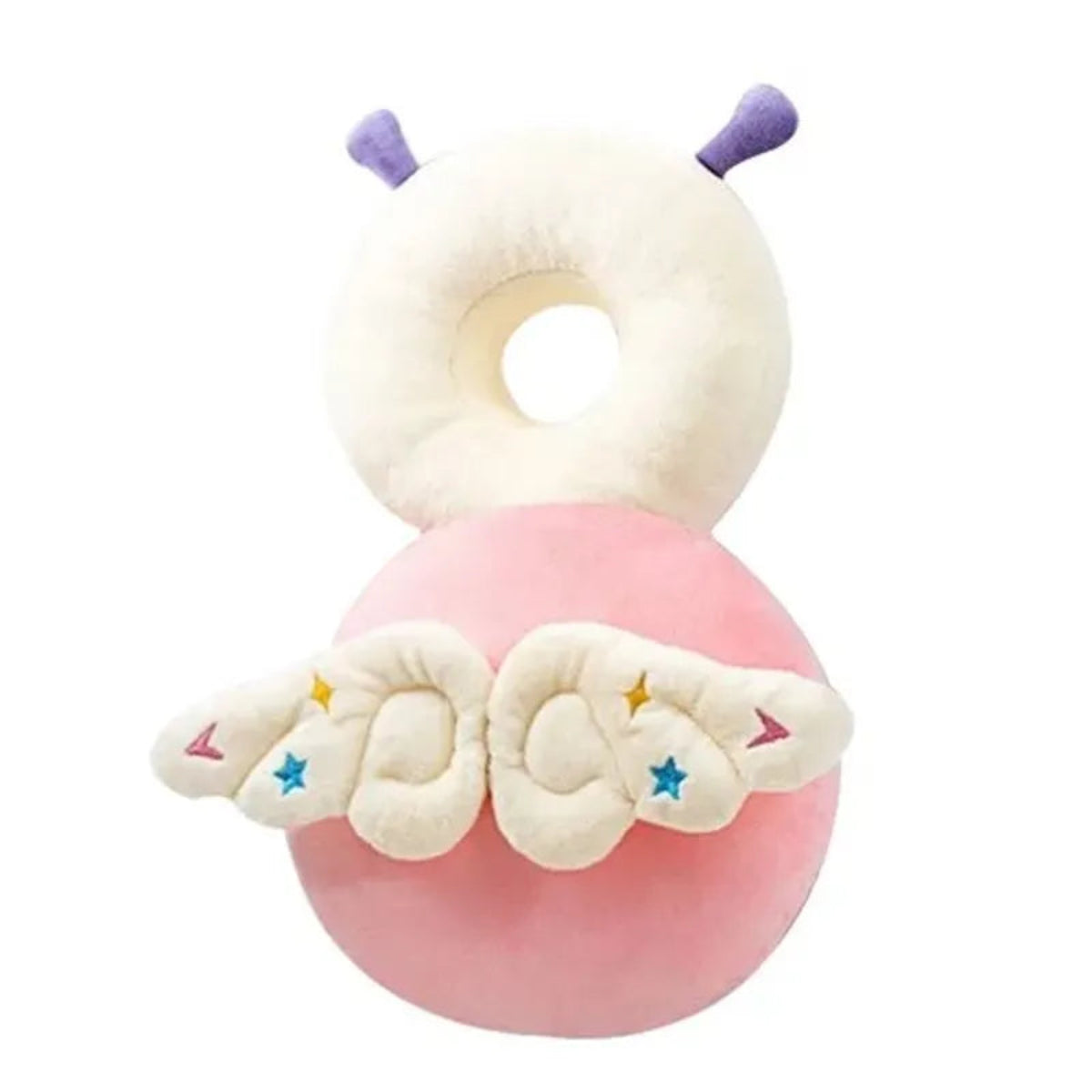 Coussin anti-chute bébé papillon rose et blanc étoiles