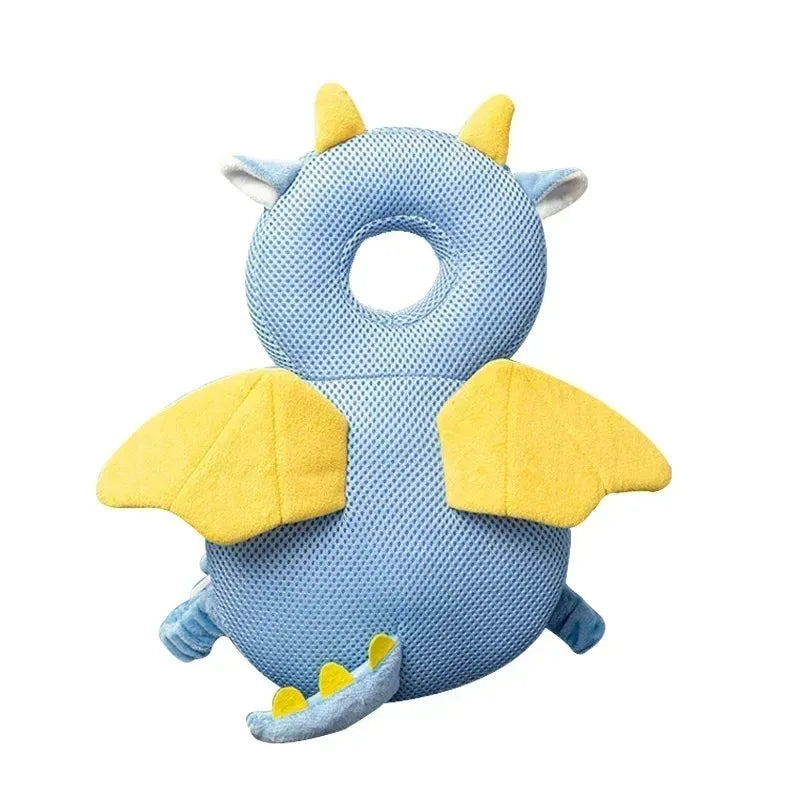 Coussin anti-chute bébé dragon bleu et jaune