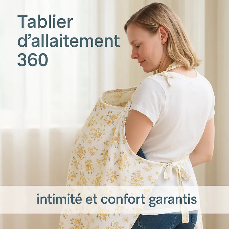 Tablier d’allaitement 360 en coton fleuri – intimité et confort garantis