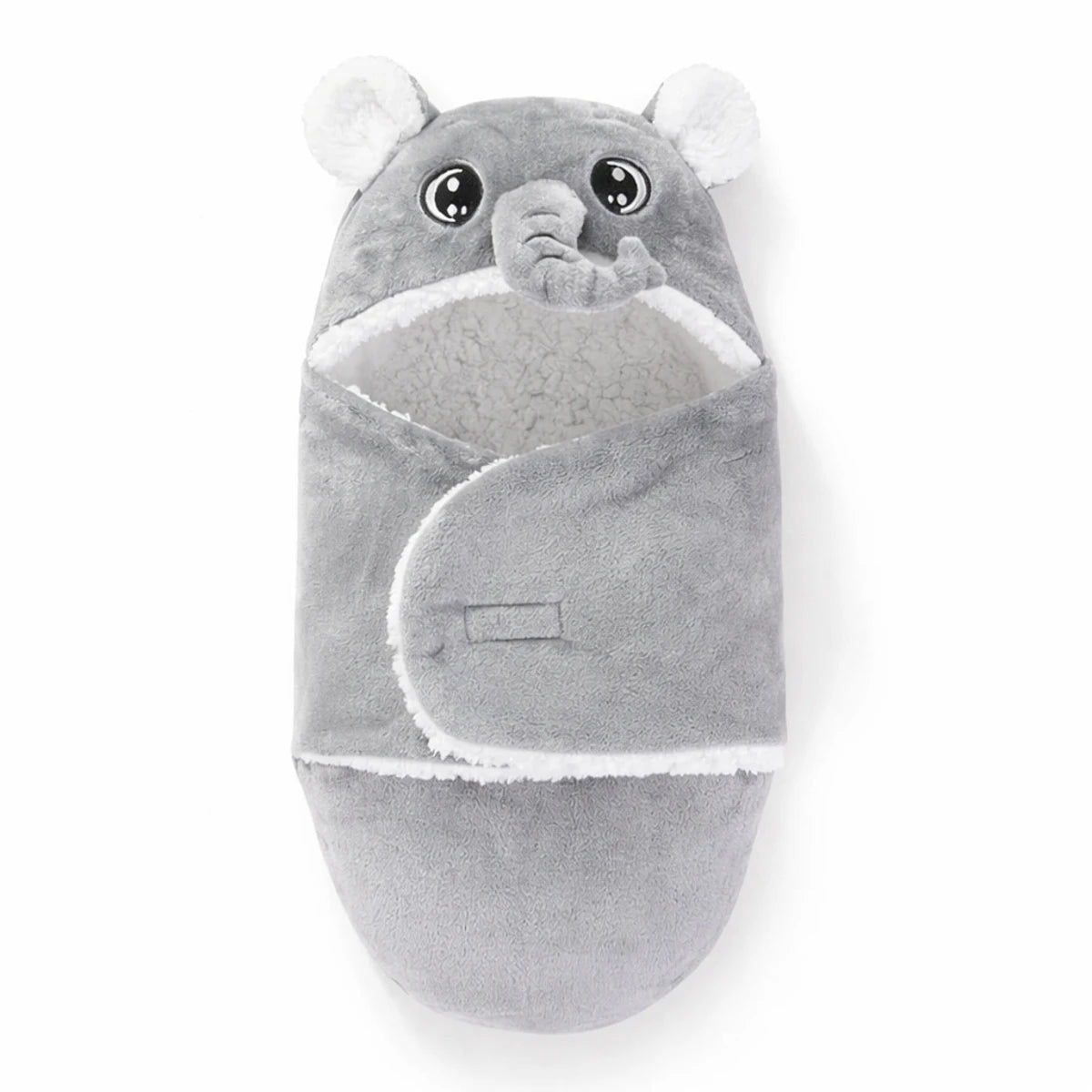 Gigoteuse bébé grise motif éléphant, chaude et moelleuse, conçue pour le confort