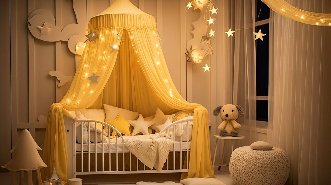 Guirlande lumineuse led - Cigogne et bébé