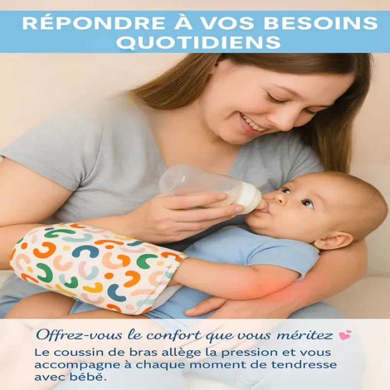 Coussin allaitement bras motif coloré, confort, Cigogne Bébé