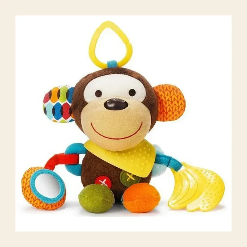 hochet bébé singe en peluche