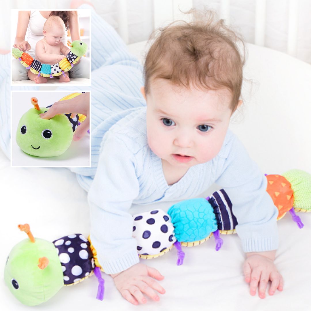 MusicWorm™ | Hochet musical en forme de chenille - Cigogne et bébé