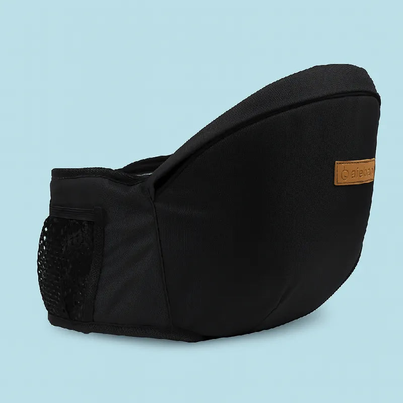 Porte-bébé de hanche noir ergonomique pratique et sécuritaire