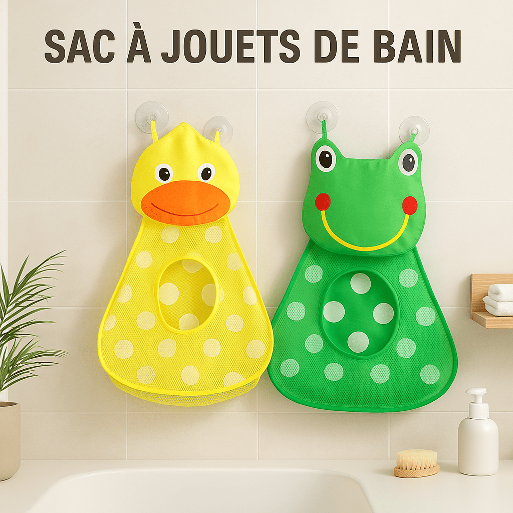 Sac à jouets de bain - Cigogne et bébé