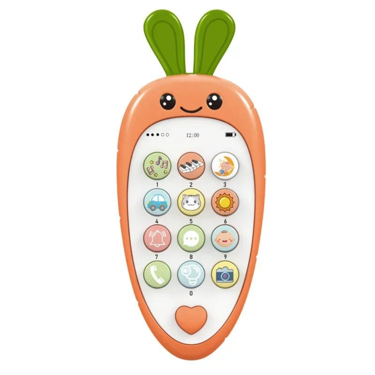 téléphone jouet bébé carotte orange interactif pour éveil sensoriel