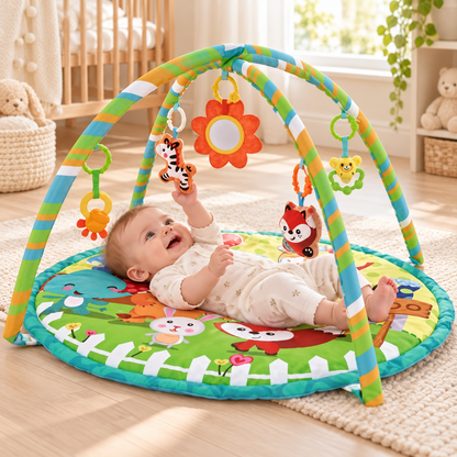 Tapis d’éveil bébé avec arche et filet