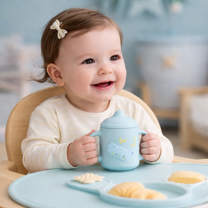 Tasse bébé silicone anti-fuite – Verre apprentissage sans BPA