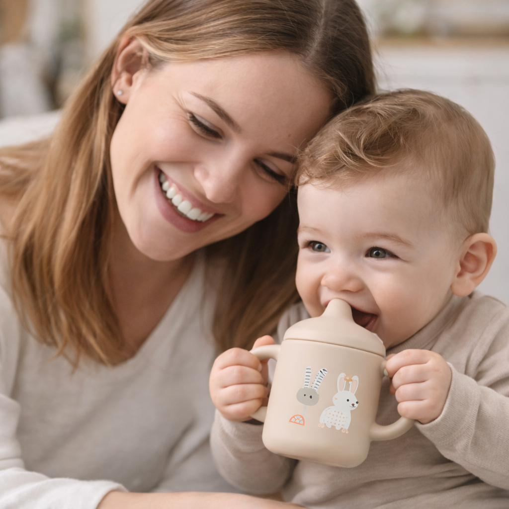 Tasse bébé silicone anti-fuite – Verre apprentissage sans BPA