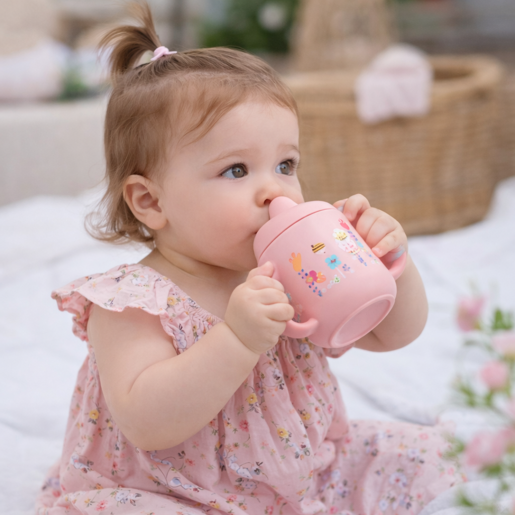 Tasse bébé silicone anti-fuite – Verre apprentissage sans BPA