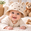 Chapeau bébé en mousseline à motifs
