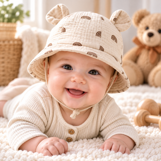 Chapeau bebe | en mousseline protection UV et confort respirant