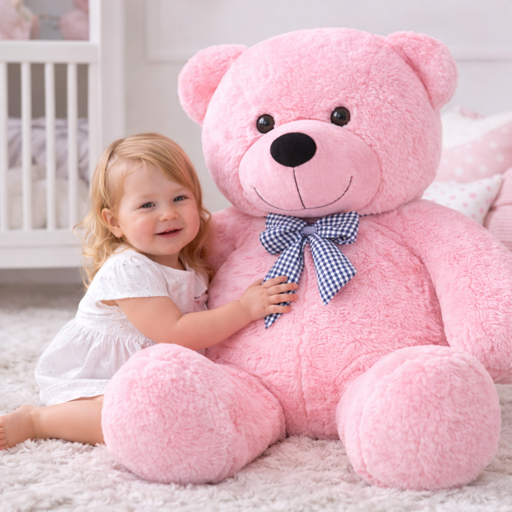 Ours géant en peluche douce – Coussin câlin XXL pour bébé