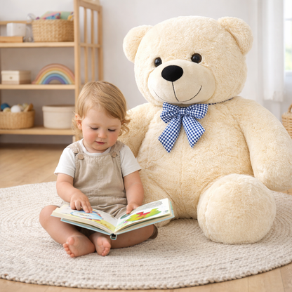 Ours géant en peluche douce – Coussin câlin XXL pour bébé