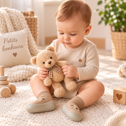 Chaussons bébé premiers pas – Respirants et antidérapants