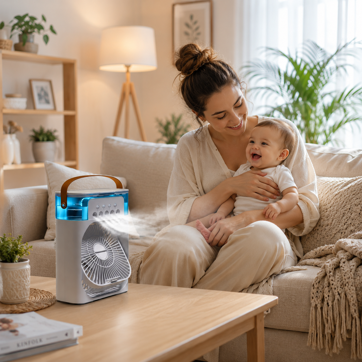 Ventilateur rafraîchissant 3 en 1 USB pour chambre bébé