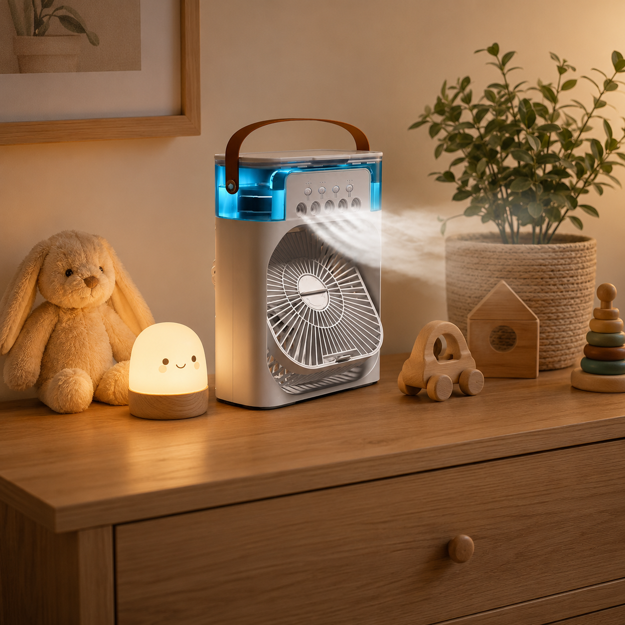 Ventilateur rafraîchissant 3 en 1 USB pour chambre bébé
