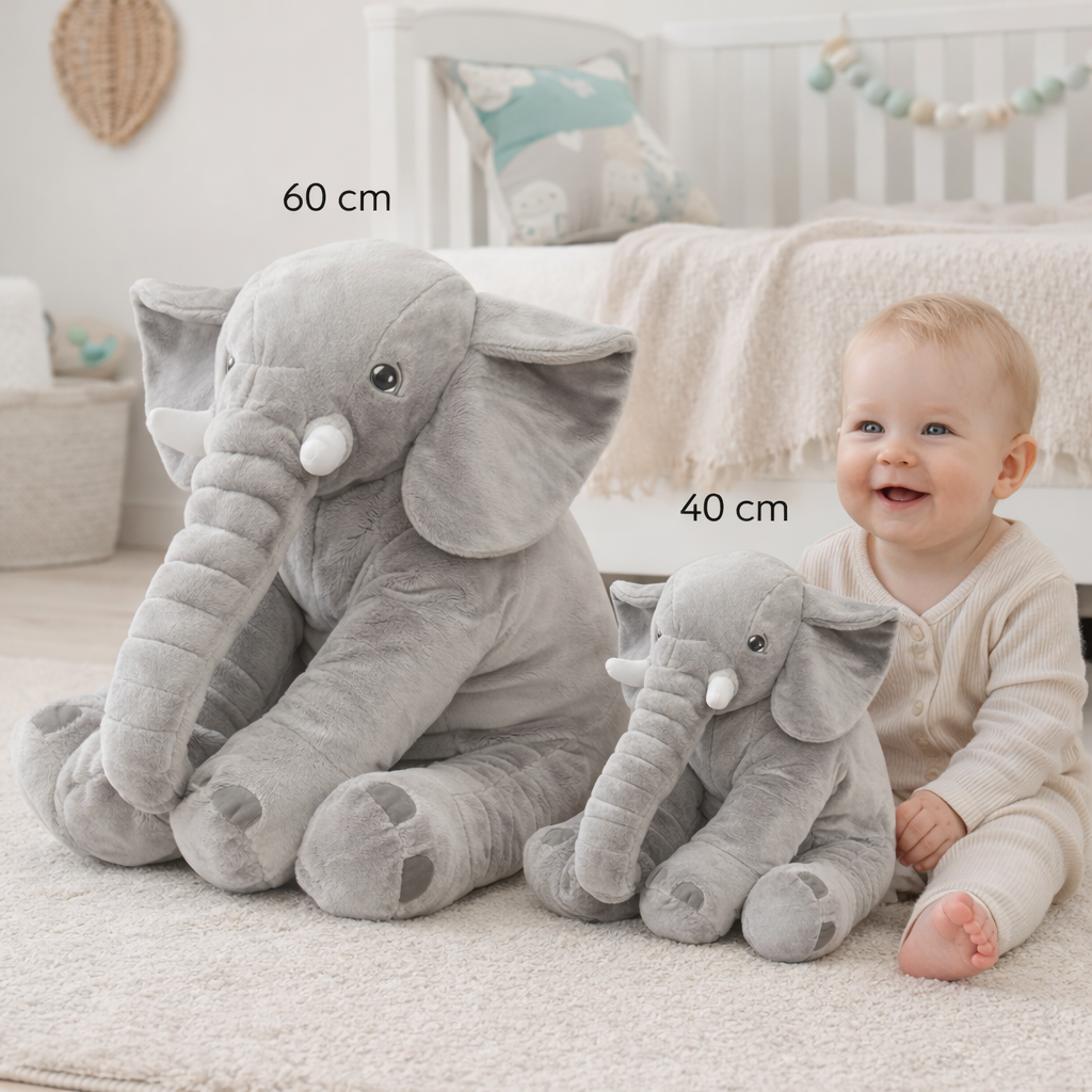 Peluche éléphant géante douce – Coussin câlin bébé