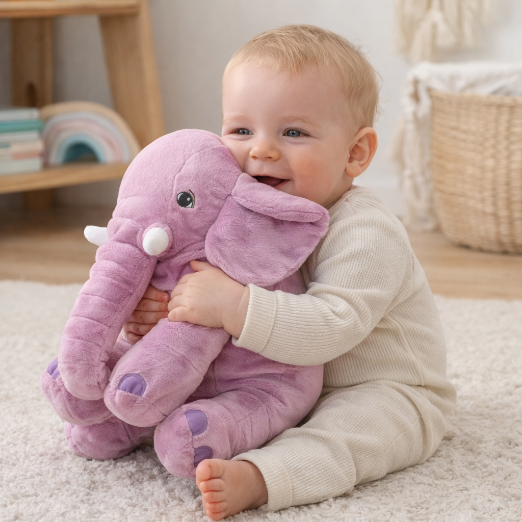 Peluche éléphant géante douce – Coussin câlin bébé