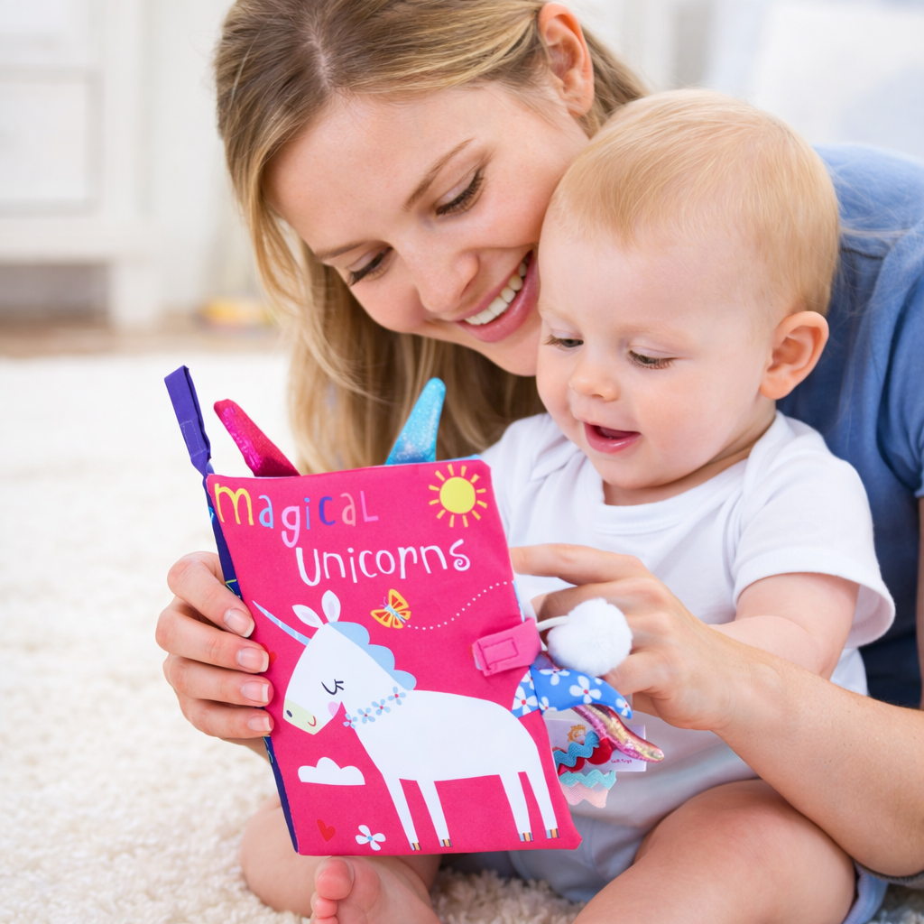 Livre sensoriel bébé animaux – Livre d’éveil tissu doux