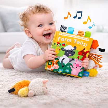 Livre sensoriel bébé animaux – Livre d’éveil tissu doux