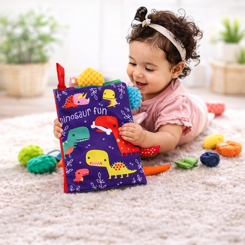 Livre sensoriel bébé animaux – Livre d’éveil tissu doux