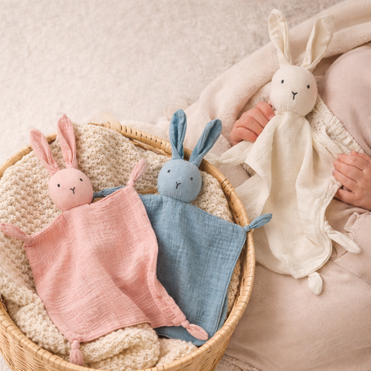 Doudou bébé | mousseline coton douce nouveau-né - 4 coloris