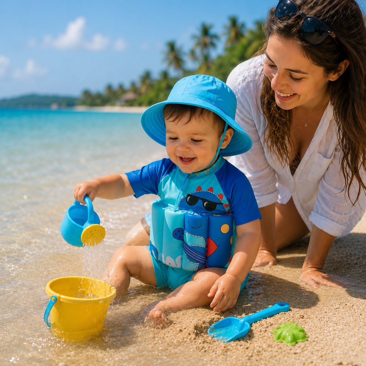 Maillot de bain flottant sécurisé pour apprendre à nager