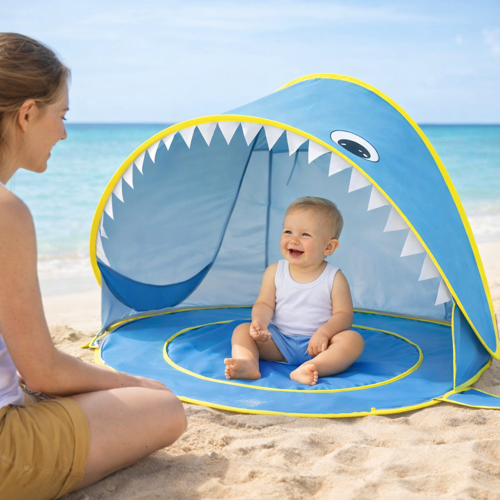Tente de plage bébé anti-UV pop-up avec piscine intégrée