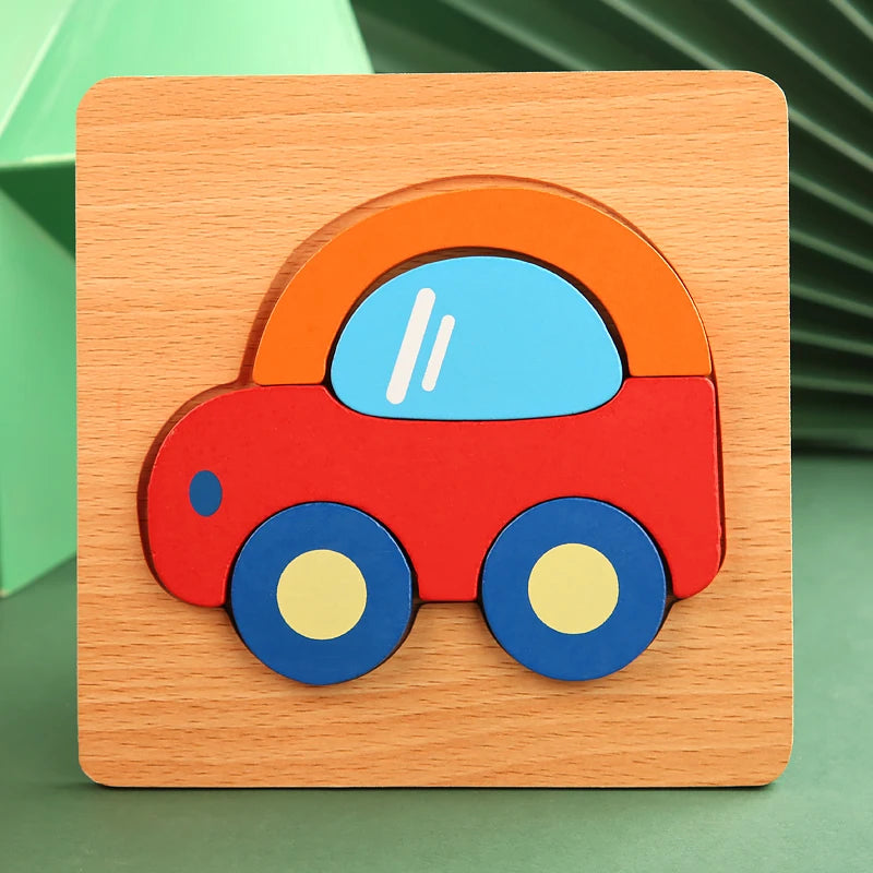 Puzzle 3D en bois | Animaux colorés dès 3 ans