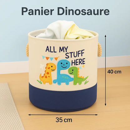 Panier de rangement rond dinosaure