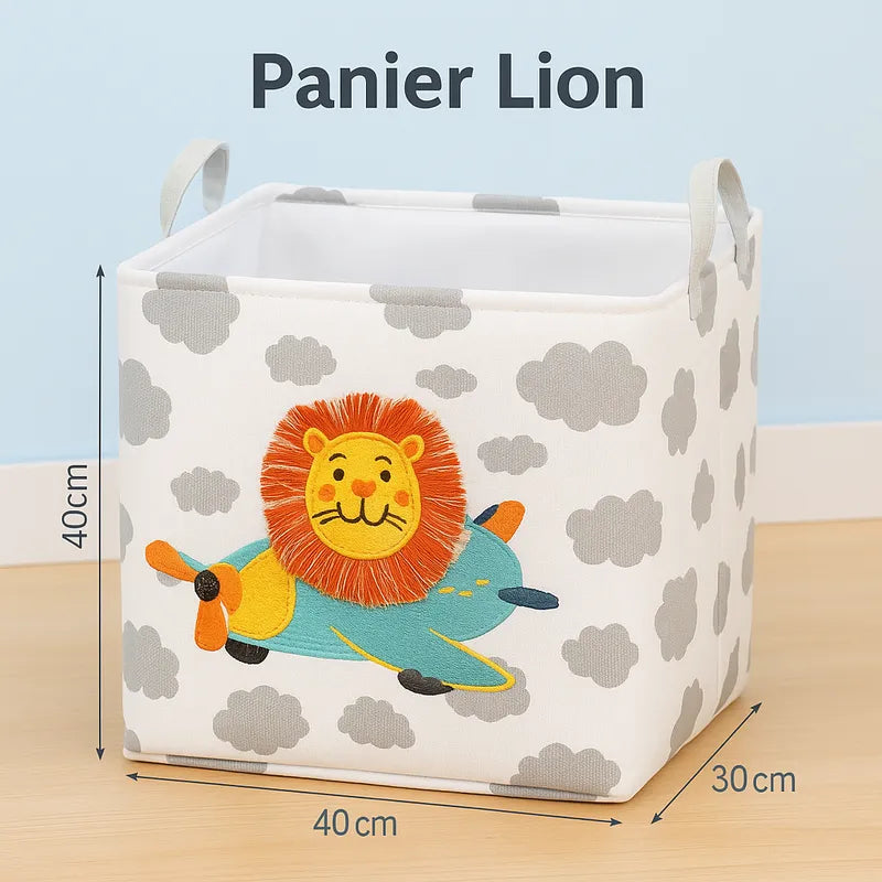Panier de rangement lion carré