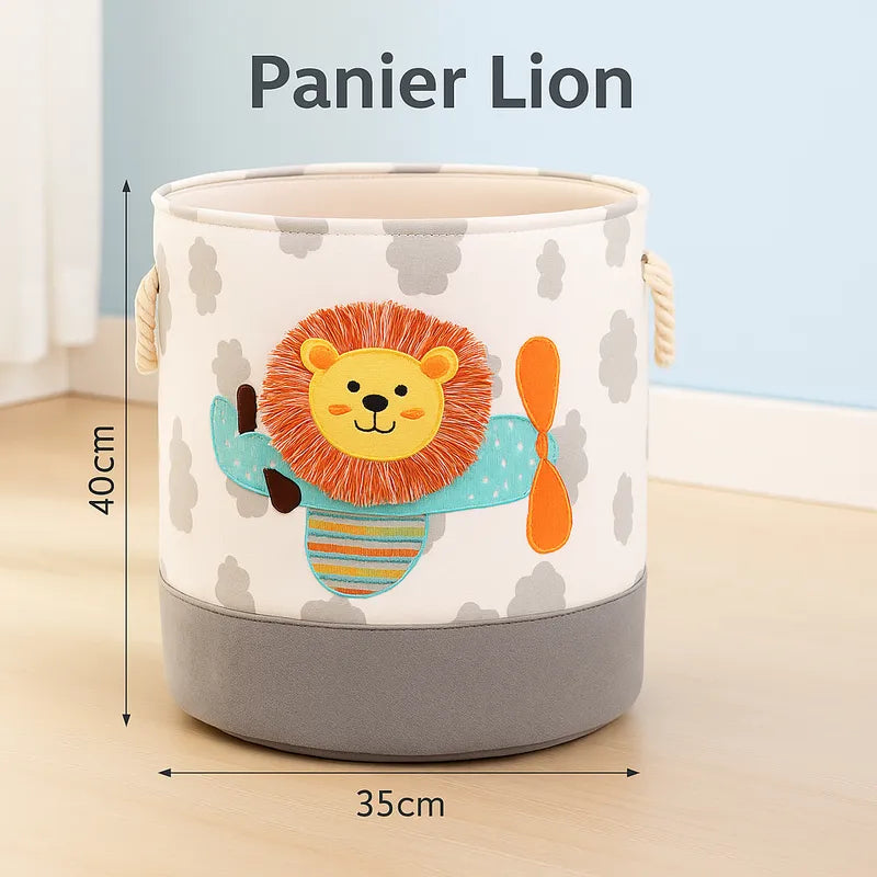 Panier de rangement lion rond