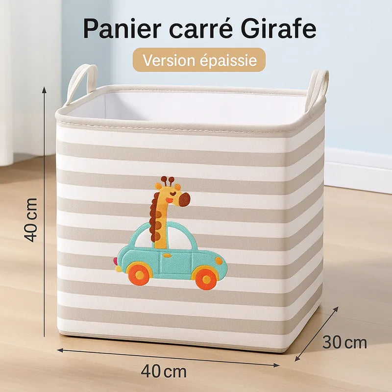 Panier de rangement girafe carré