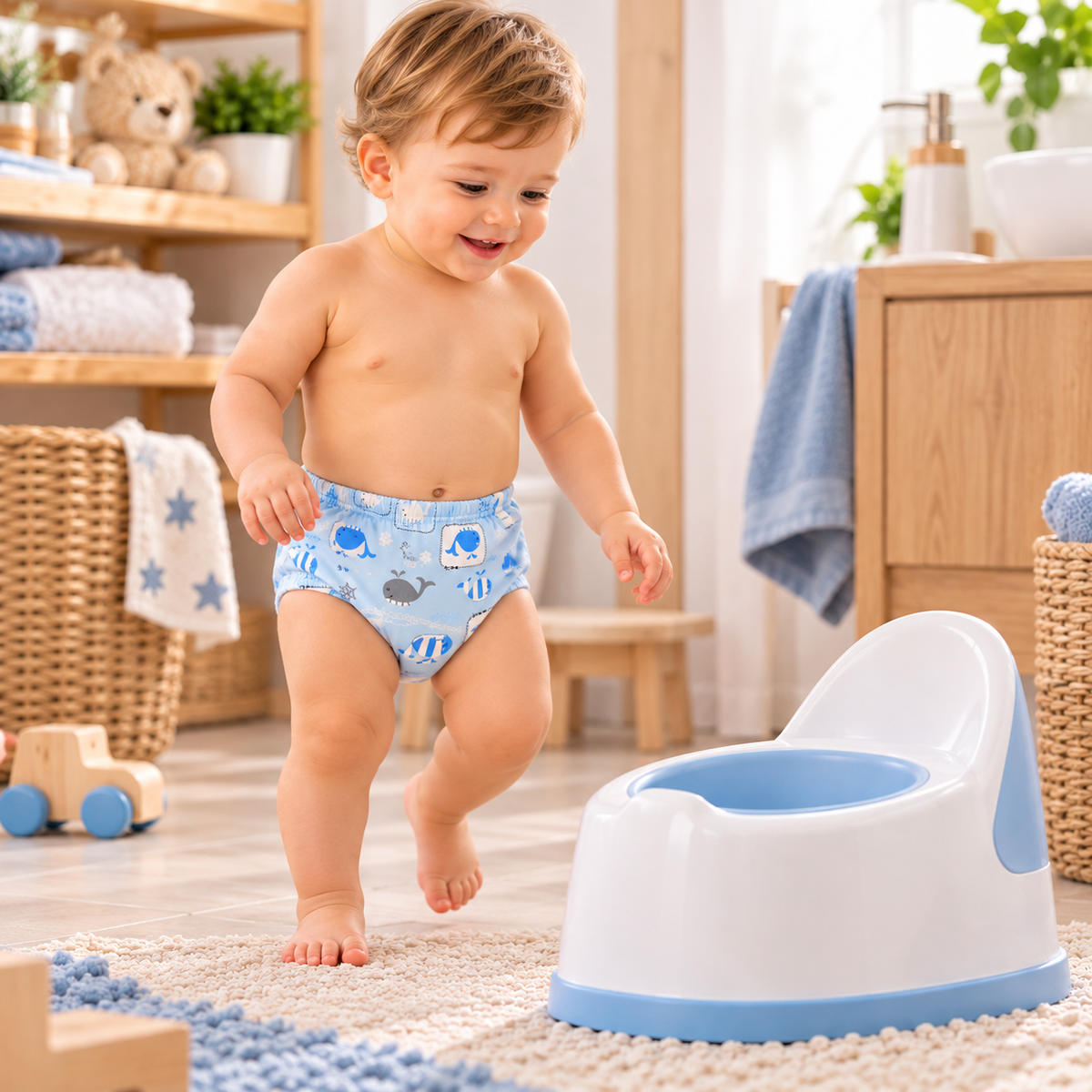 Culottes d’apprentissage bébé en coton imperméable – Lot de 5 lavables