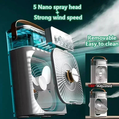 Nouveau 3 en 1 ventilateur climatiseur ménage Mini refroidisseur d'air LED veilleuse Portable humidificateur réglage de l'air ventilateur bureau maison ventilateur