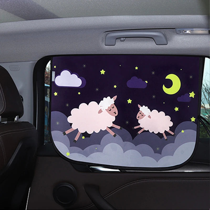 Pare-soleil voiture bébé magnétique | Protection UV universelle à motifs