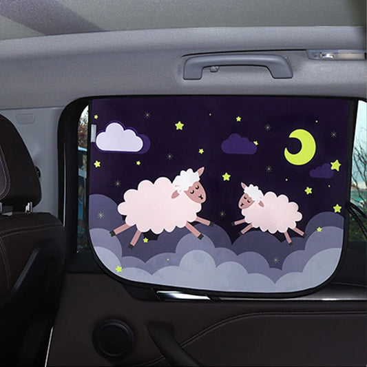 Pare-soleil voiture bébé magnétique | Protection UV universelle à motifs