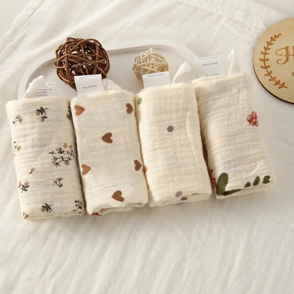 Carrés de toilette bébé en coton – Lot de 5 – 22 × 23 cm