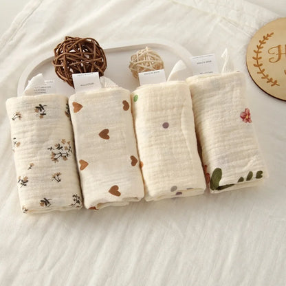 Carrés de toilette bébé en coton – Lot de 5 – 22 × 23 cm
