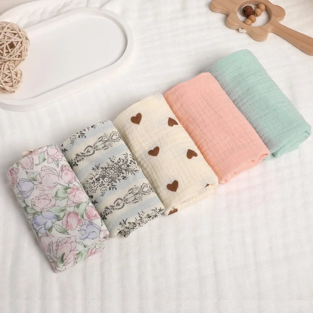 Carrés de toilette bébé en coton – Lot de 5 – 22 × 23 cm