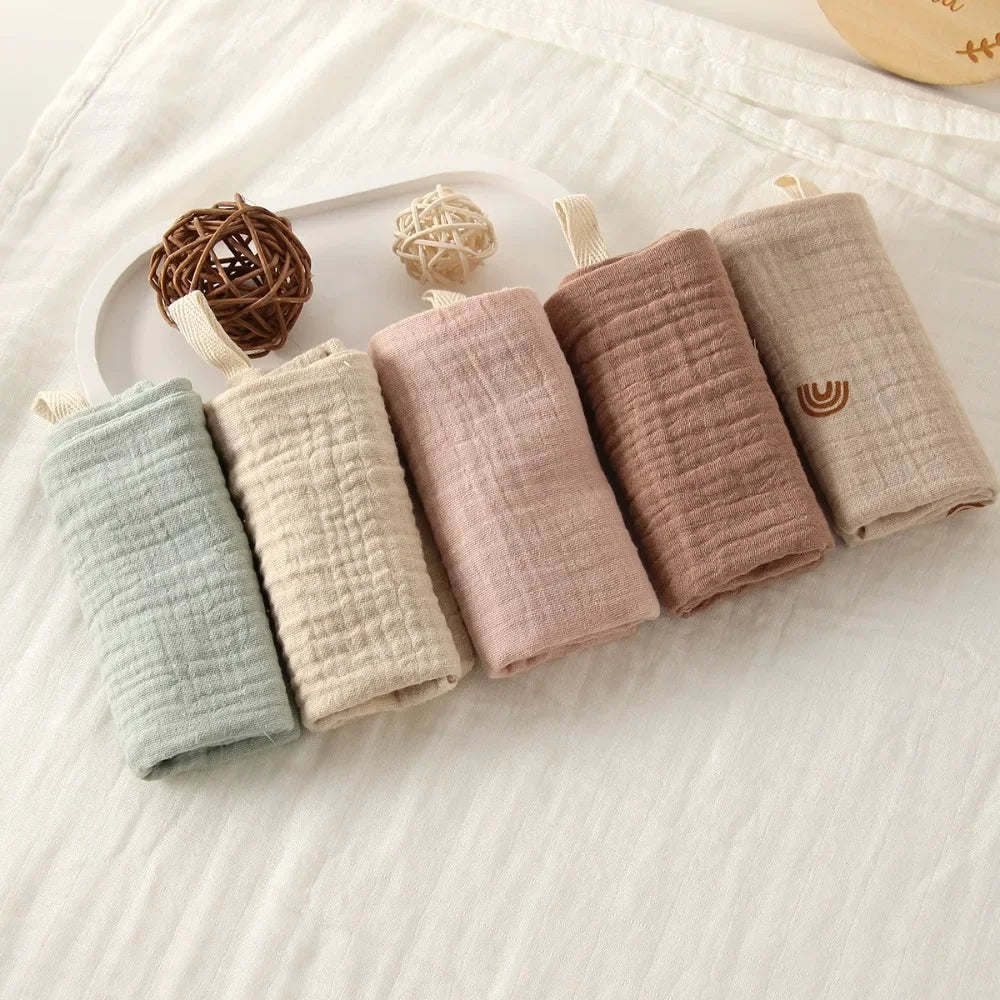 Carrés de toilette bébé en coton – Lot de 5 – 22 × 23 cm