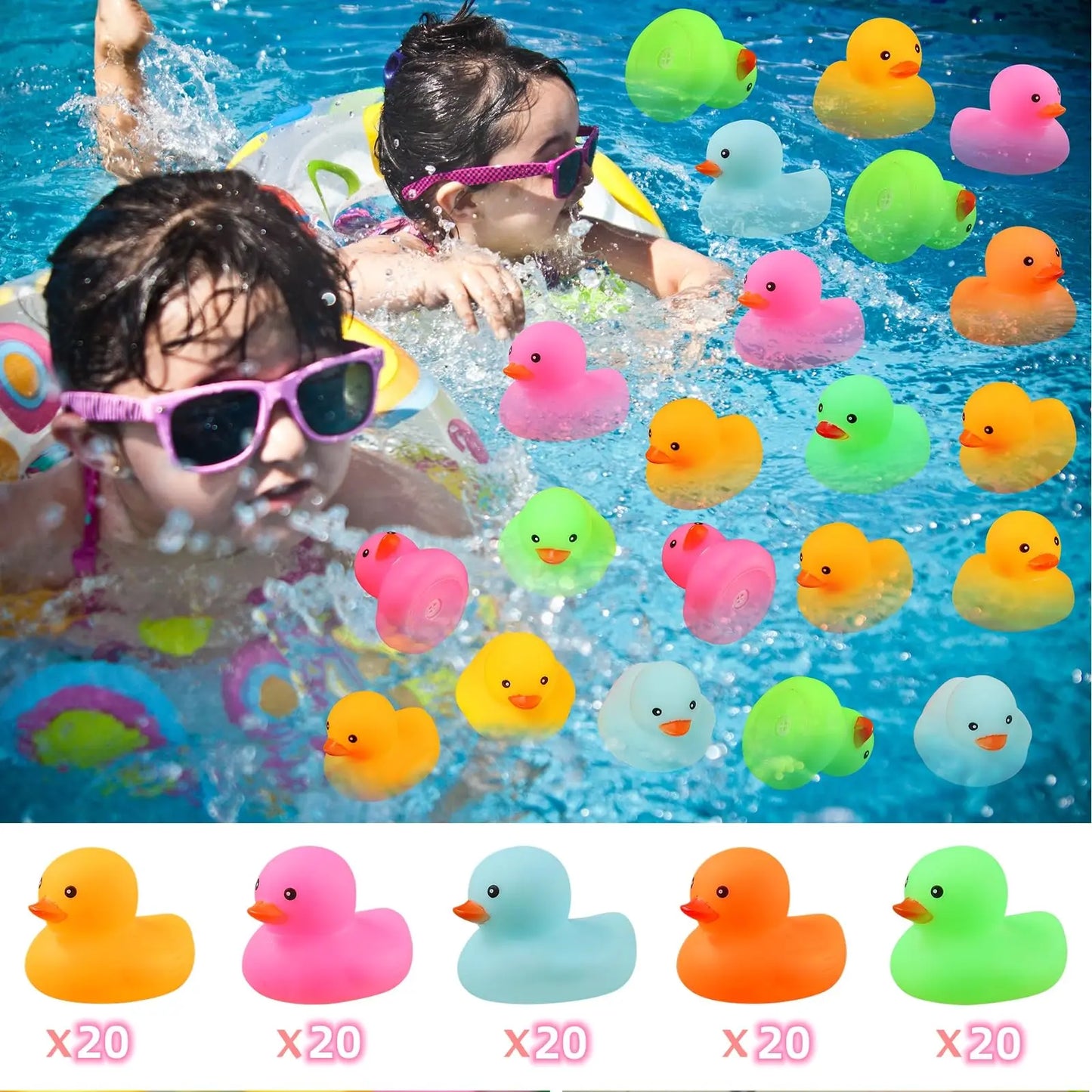 Canards de bain colorés pour bébé – Jouets flottants