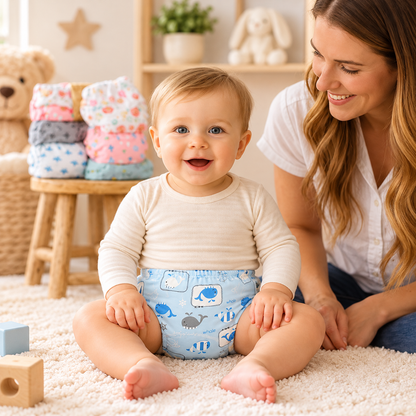 Culottes d’apprentissage bébé en coton imperméable – Lot de 5 lavables