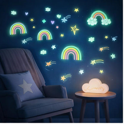 autocollants muraux lumineux arc-en-ciel chambre bébé